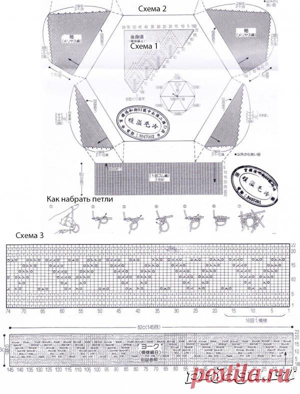 Женская кофточка спицами «Круговорот из лепестков»