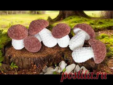 Грибочек крючком мастер-класс для начинающих / вязаный грибок