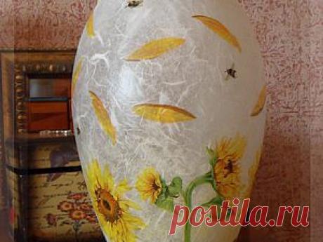 Декупаж стеклянной вазы - Ярмарка Мастеров - ручная работа, handmade
