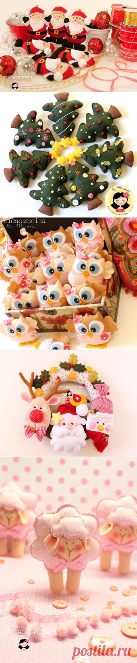 елочные игрушки из фетра