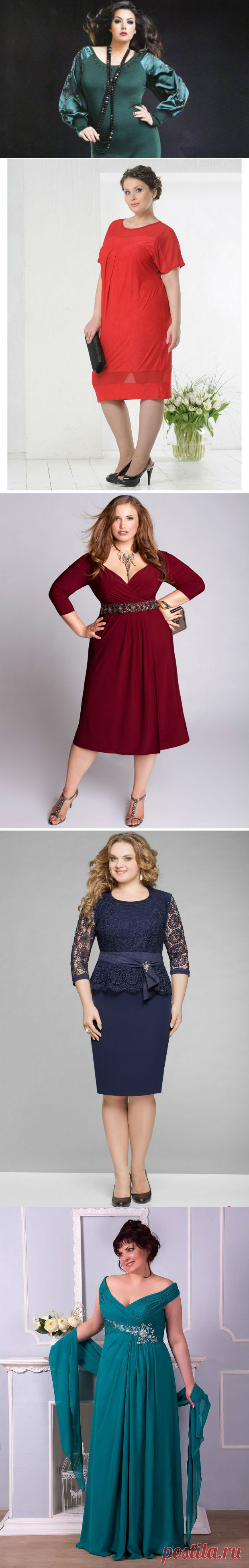 Мода для полных женщин 2017 за 50 лет. Платья (фото новинок)