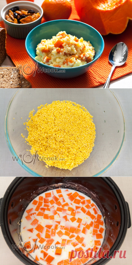 Пшенная каша с тыквой в мультиварке - wowcook.net - самые вкусные кулинарные рецепты
