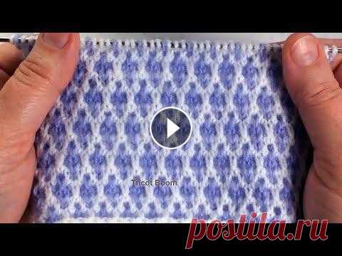 Узор Решетка / Ленивый жаккард / Вязание спицами. Простой узор для зимних шапочек, митенок, носочков, снудов или для более крупных изделий. В видео дается схема и пошаговое объяснение выполнения узора...