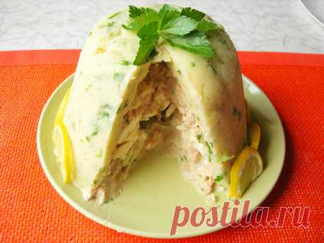Оригинальный закусочный торт из картофельного пюре рецепт с фото