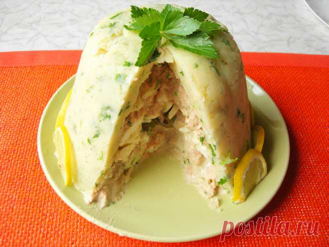 Оригинальный закусочный торт из картофельного пюре рецепт с фото