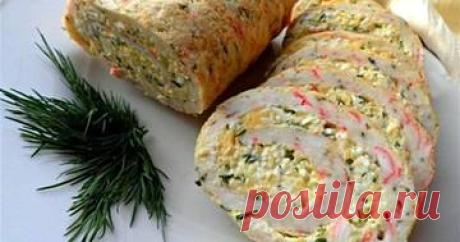 Рулет из крабовых палочек