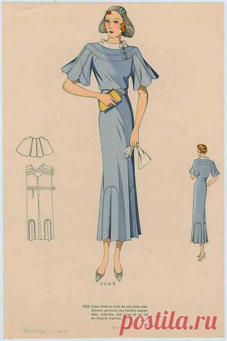 Robe d'été en toile de soie bleu clair - ID: 1599882 - NYPL Digital Gallery