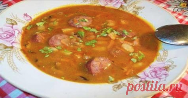 Очень вкусный фасолевый суп с копченостями