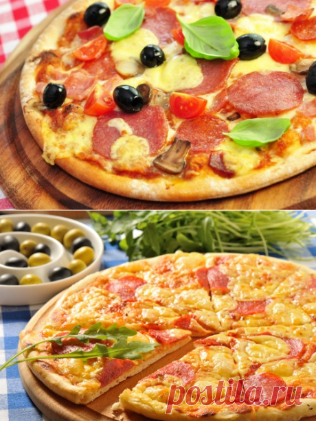 Рецепт пиццы с колбасой и ветчиной на сковороде / Простые рецепты