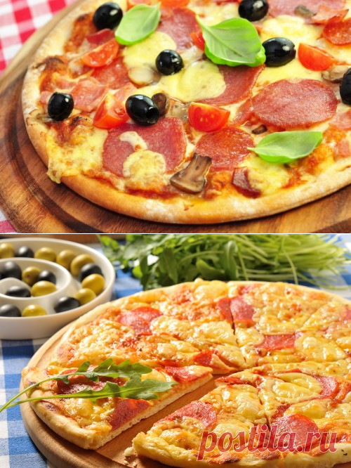 Рецепт пиццы с колбасой и ветчиной на сковороде / Простые рецепты