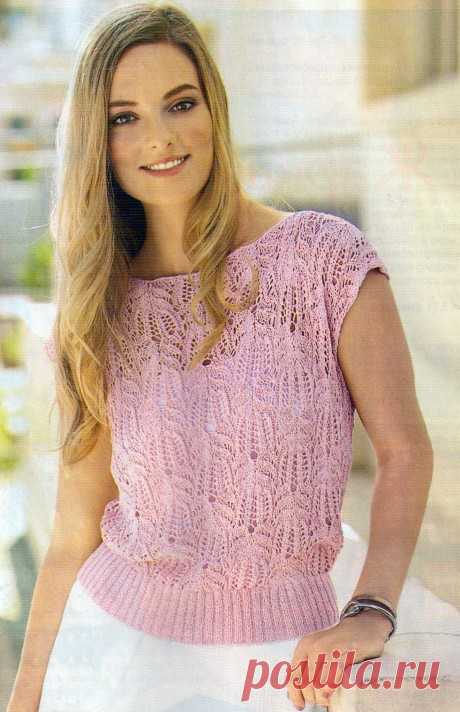 Нежный топ для женщин спицами, Вязание для женщин