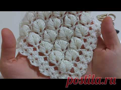 Как связать треугольную шаль крючком для начинающих / Легкие схемы вязания шали крючком / субтитры