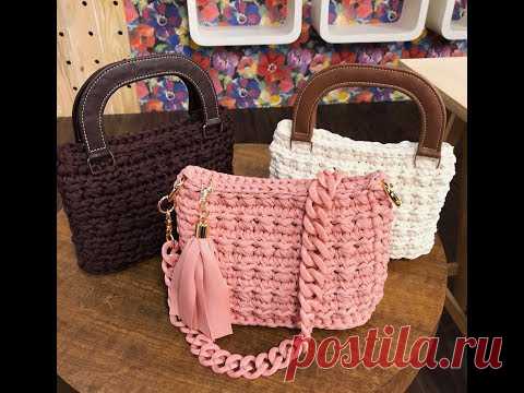 Bolsa com fio de malha - alça de mão - YouTube