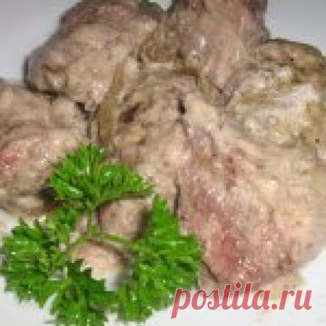 Печень, тушенная в сметане Кулинарный рецепт