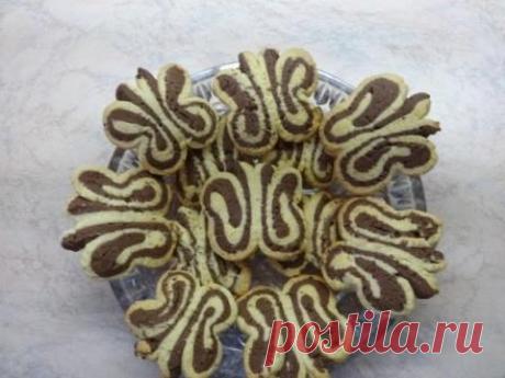 печенье БАБОЧКИ рассыпчатое песочное печенье двух цветов