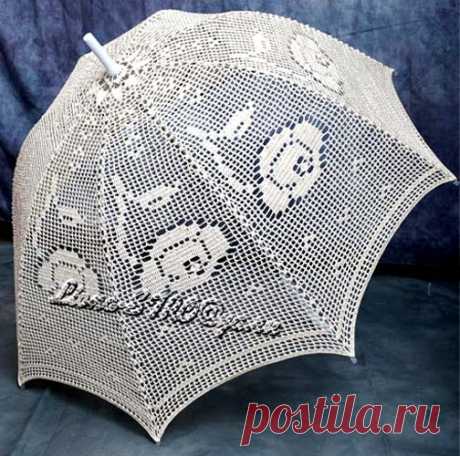 Зонт с розами. Крючком Зонт с розами. Схема вязания крючком