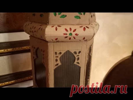 (7) فانوس رمضان بورق الكرتون بالشكل القديم المميز - YouTube