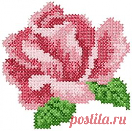 Rose cross stitch machine embroidery design - SKU 10009