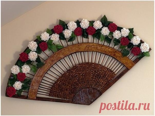 Веер из картона и бумажных трубочек