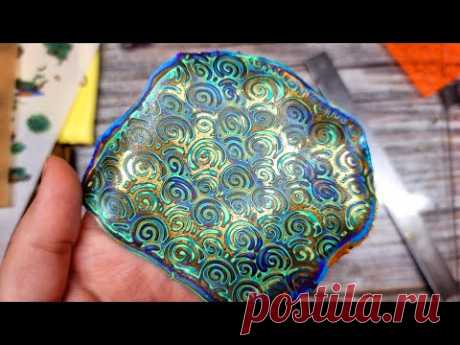 Deep Blue Ocean - Mokume Gane Polymer Clay Technique. How to make.
