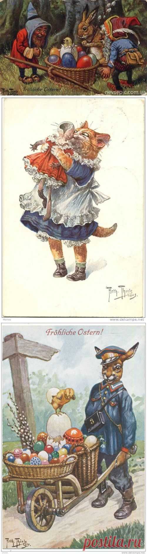 Немецкий  Carl Robert Arthur Thiele часть 2 - Коты, кошки, собаки и другие животные (195 работ) » Картины, художники, фотографы на Nevsepic