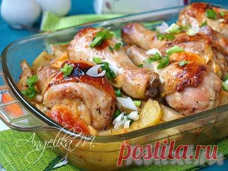 Куриные голени с сыром в духовке - 7 пошаговых фото в рецепте