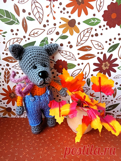 PDF Волчок-серый бочок крючком. FREE crochet pattern; Аmigurumi animal patterns. Амигуруми схемы и описания на русском. Вязаные игрушки и поделки своими руками #amimore - волк, маленький волчонок, волчок.