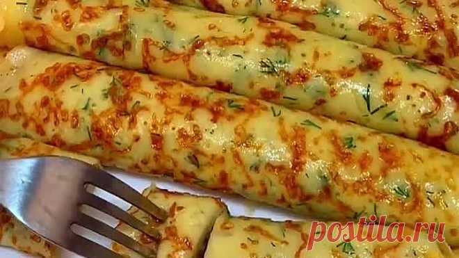 Сырные блинчики🔥 Их можно кушать бесконечно!🤩👌