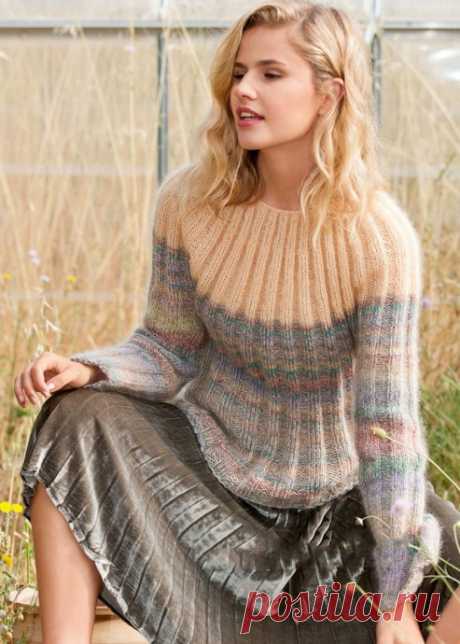 Тёплый свитер резинкой