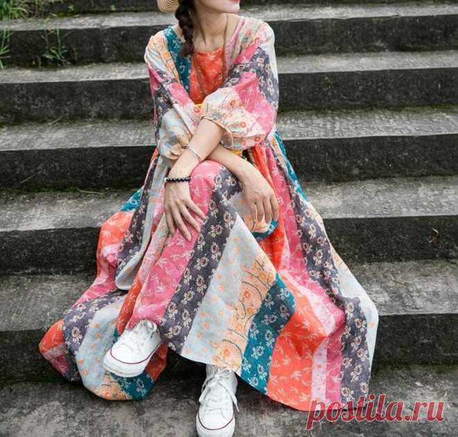 Women Full Length Dress Plus size Maxi dress loose skater | Etsy