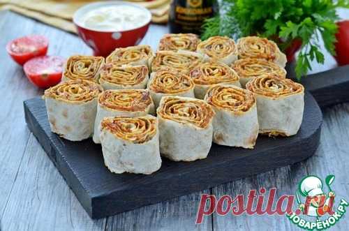 Запеченные рулетики из лаваша с баклажаном – кулинарный рецепт