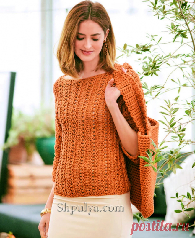 Вязанный поперек пуловер силуэта «летучая мышь» с вырезом-лодочкой создан для тех, кто предпочитает удобные и одновременно модные вещи. Он нисколько не стесняет движений, но благодаря укороченным, зауженным книзу рукавам смотрится изящно.