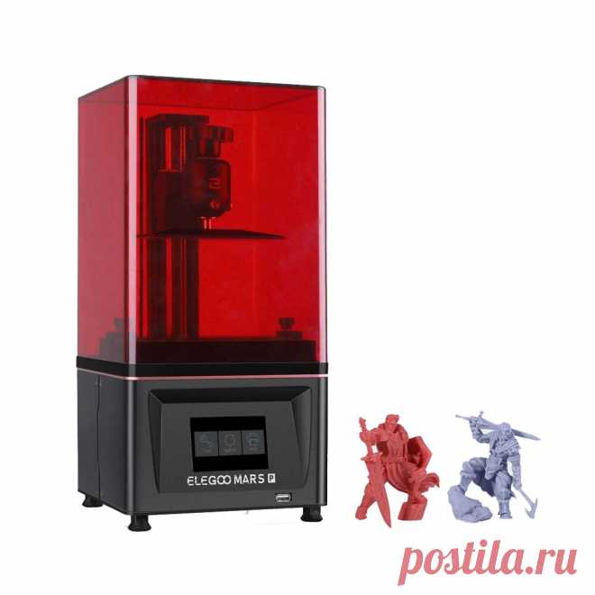 Elegoo® mars pro uv photocuring lcd 3d printer 4.53in(l) x 2.56in(w) x 5.9in(h) printing size with matrix uv led light source/built-in activated carbon/off-line print Sale - Banggood.com