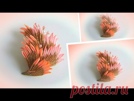 Брошь из атласных лент своими руками, канзаши Мк / diy brooch
