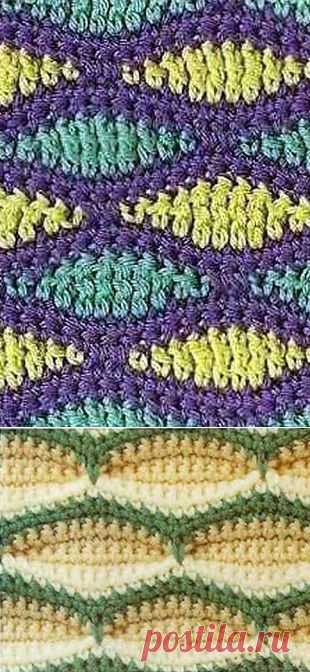 Вязание: цветные узоры крючком