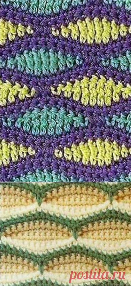 Вязание: цветные узоры крючком