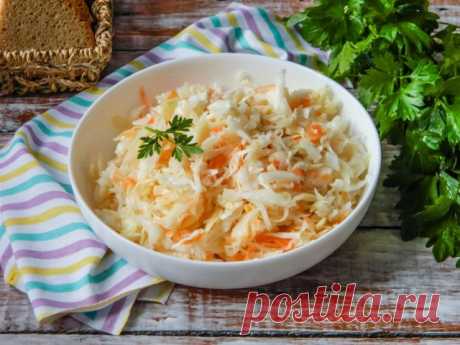 Капуста с солью, сахаром, уксусом и морковью маринованная рецепт с фото пошагово - 1000.menu