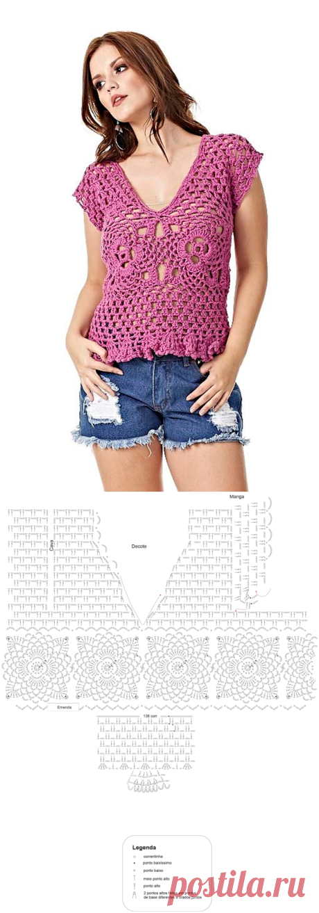 Blusa de Crochê Violeta - Barroco Maxcolor - Blog do Bazar Horizonte - Maior Armarinho Virtual do Brasil