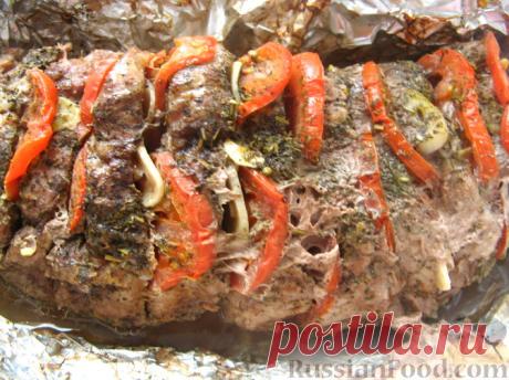 Рецепт: Мясо в фольге с итальянским акцентом на RussianFood.com