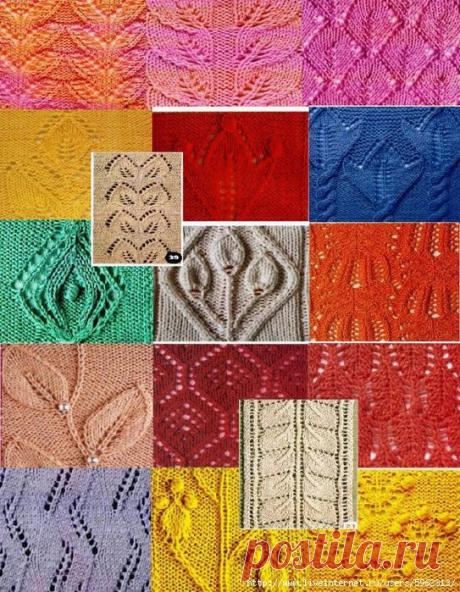 Ажурные узоры с листиками спицами, 2 часть - САМОБРАНОЧКА рукодельницам, мастерицам