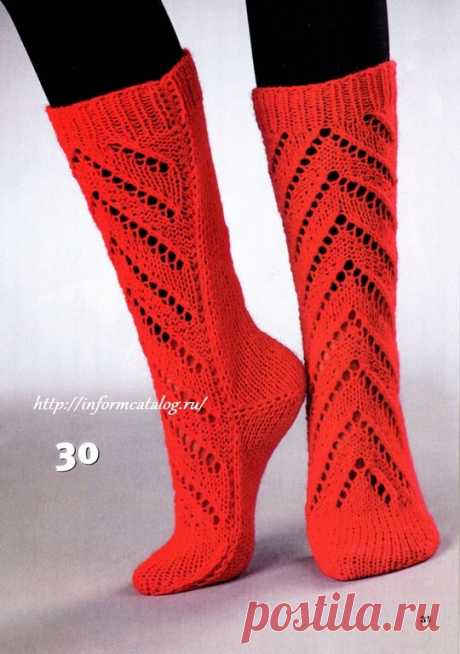 Красные Гетры Спицами | Ниточка