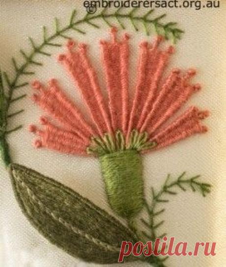 Salmon Needlewoven Flower from Jane Nicholas Mirror 2 stitched by Lorna Loveland | Brazilian embroidery | Nicholas D'agosto, Salmon and Mirror