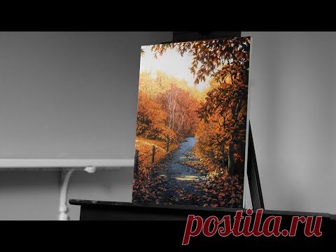 Painting a Fall Landscape with Acrylics - Paint with Ryan