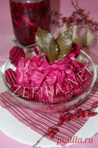 Маринованный салат из капусты с чесноком и свеклой — Кулинарные рецепты любящей жены