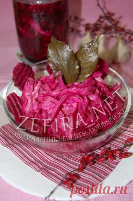 Маринованный салат из капусты с чесноком и свеклой — Кулинарные рецепты любящей жены