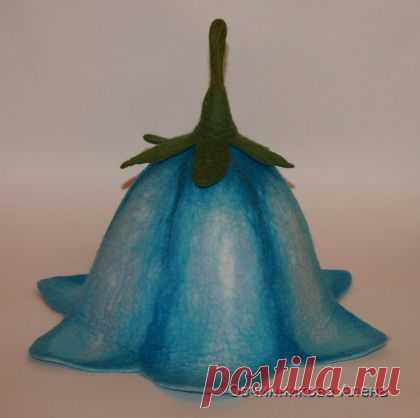 Банная шапка "Колокольчик" - бирюзовый,банная шапка,баня,сауна,подарок девушке