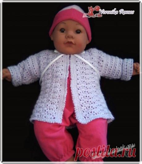 Кофточка ажурная детская с завязками | Уроки вязания для начинающих бесплатно. Вязание спицами, крючком.