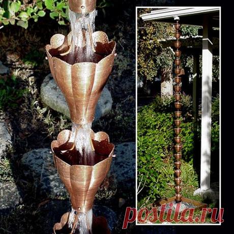 Дождевые цепи: декоративные водостоки