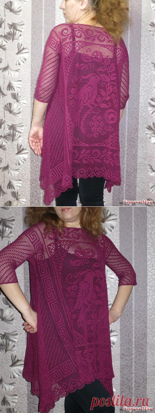 Туника *Райская птичка* в стиле БОХО крючком-мастер-класс