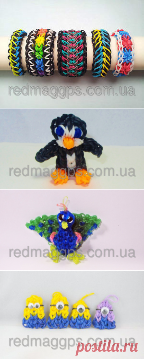 Резинки для плетения браслетов Rainbow Loom bands 2200 шт.по низкой цене